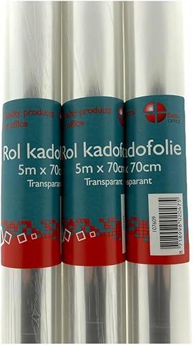 Feuille transparente - Film floral - cellophane - Papier d'emballage - 500 x 70 cm - 2 rouleaux - Nail Gallerys