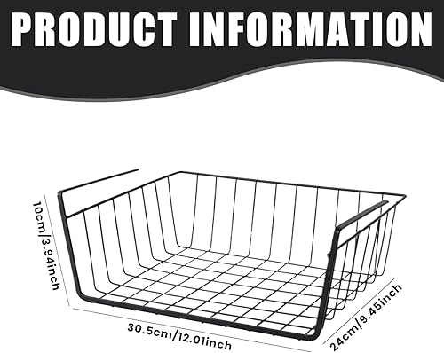 Lamppdcor sous Les paniers de Rangement de l'étagère - Paniers Suspendus en métal pour Garde-Robe, Cuisine, Salle Bain, Bureau - Nail Gallerys