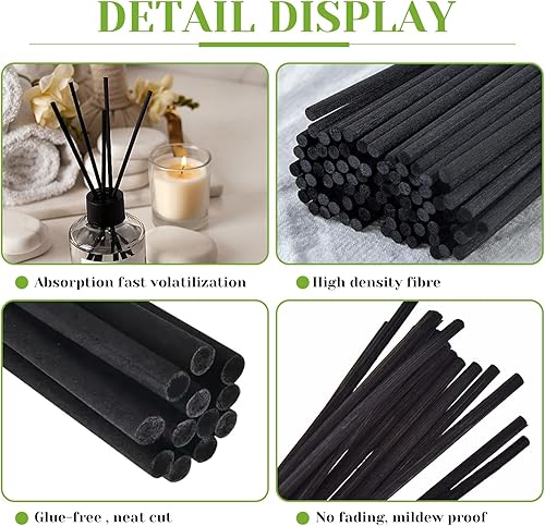 100 Pièces Batonnets Diffuseur Parfum Bâtons,Diffuseur Parfum Bâtons, Bâtons de Diffuseurs Essentielles Bâtons de Rechange,pour dans Maison Bureau Hôtel (Noir) - Nail Gallerys