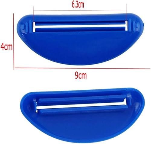 JZK 6x tube presse-dentifrice ABS dentifrice tube presse dentifrice distributeur, clips de tube pour salle de bain chambre, cosmétiques, soins de la peau (blanc, bleu foncé, bleu lac) - Nail Gallerys