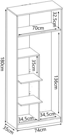 KUBUTKU Armoire Multi-usages - Armoire Multifonction Pratique pour aspirateur Balai - Meuble de Rangement 180 x 74 x 35 cm - Nail Gallerys