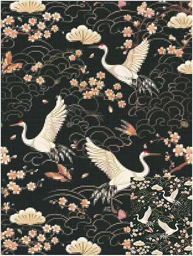 5D Diamond Painting Adulte Kit Complet Grue,Ronde Droderie Diamant,DIY Diamond Painting Lmages Oiseaux,Diamant Peinture Adultes,Cristal Débutant Art Set pour Décoration Murale Maison 30x40 cm J-Q - Nail Gallerys