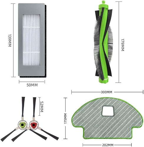 DingGreat Kit Pièces Accessoires pour iRobot Roomba Combo 113 R113840 Aspirateur Robot, 1 Brosse Principale, 4 Filtre Hepa, 8 Brosses Latérales, 3 Chiffon de Nettoyage, 1 Brosse de Nettoyage - Nail Gallerys