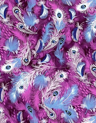 Decopatch Papier N°577 Lot de 20 Feuilles (395 x 298 mm, idéal pour Vos pap-mâchés) Plume de Paon Rose - Nail Gallerys