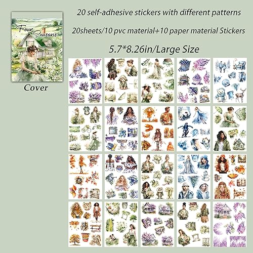 DLZFUDTY Autocollant Scrapbooking,Stickers Livre D'autocollants Imperméables Découpés Auto-adhésifs Adventure De Grande Taille, Parfait for l'art De L'aquarelle - Nail Gallerys