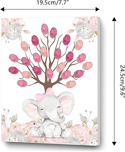 AHANDMAKER Arbre d'empreintes digitales de singe lion, livre d'or créatif à faire soi-même, livre d'or avec cadre en bois pour mariage, fête d'anniversaire, fête prénatale, avec 4 tampons encreurs - Nail Gallerys