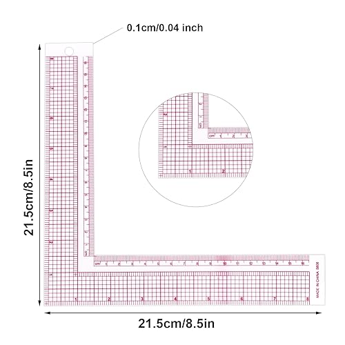lasuroa Règle Équerre en L pour Couture, 90 Degrés Transparente Plastique Tailleur Outils Mesure Couture Règle Angle Droit pour Tissu Modélisme et Matelassage Bricolage Usage Professionnel - Nail Gallerys