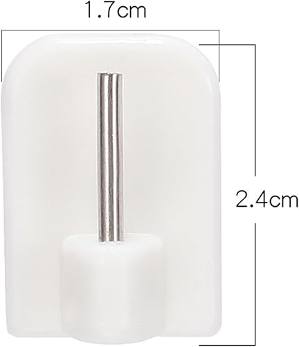 40 Crochets Autocollants pour Rideaux (Blancs) - Supports pour Tringles sans Percer, Adhésion Puissante pour Murs/Fenêtres - Lot de 40 Pièces en Plastique - Nail Gallerys