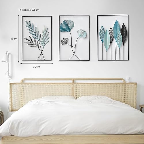 Décoration Murale Métallique Moderne,3 Pièces Sculptures Murales En Métal Décoration Murale à Suspendre,Ornement Mural Moderne En Métal Noir Décoration pour Salon et Chambre - Nail Gallerys