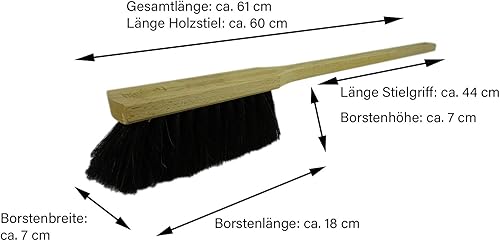 Novaliv Balayette à manche long I 60 cm I crin de cheval I Fouet de voiture Balai à main Brosse de lavage - Nail Gallerys