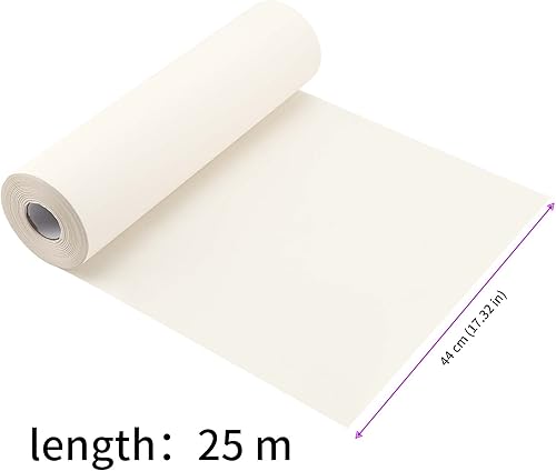 JEUIHAU Rouleau de papier à dessin naturel blanc, 44 cm x 25 m, rouleau de feuille blanche dessin, rouleau de papier de rechange, pour peinture, emballage, expédition, artisanat - Nail Gallerys
