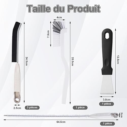 Scettar 6 Pièces Multifonctionnelle Brosse Nettoyage, Brosse de Nettoyage des Interstices, Brosse Joint Salle de Bain, Brosse Nettoyage pour Groove Gap et Saleté dans Salle de Bain et Cuisine - Nail Gallerys