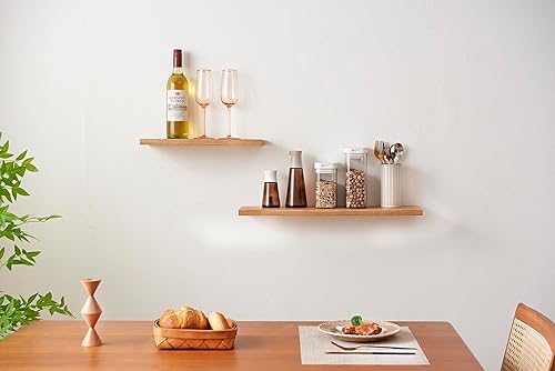 OAKERLAND Etagere Murale en Bois, Flottante Etagere Murale Chêne pour Salon Chambre Bureau Salle de Bains ou Cuisine - Nail Gallerys