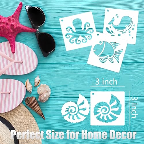 Lot de 64 pochoirs à fleurs pour peinture, 7,6 cm, pochoirs réutilisables en plastique pour peinture sur bois, mur, carrelage, décoration d'intérieur - Nail Gallerys