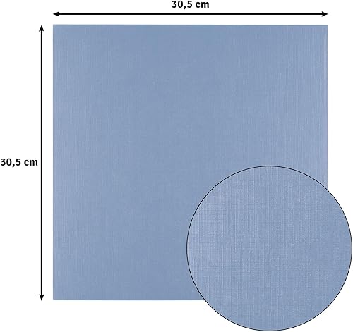 Florence Papier Cartonné en Lin Bleu 250 g – Papier Scrapbooking 30,5 x 30,5 cm – Steel – Papier Cartonné Couleur – Invitations Élégantes, Boîtes-Cadeaux et Projets Artistiques - Nail Gallerys