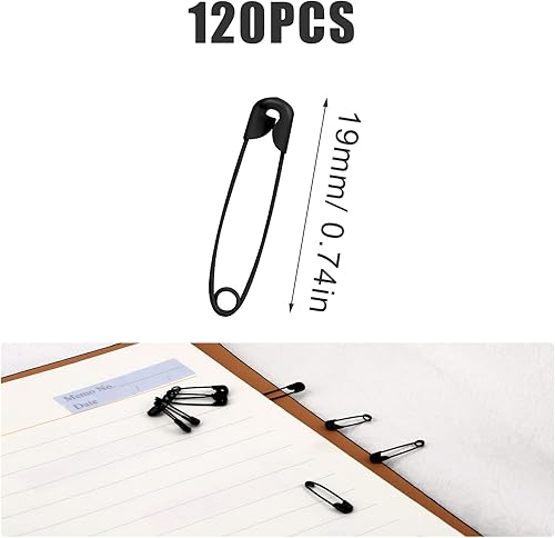 AIEX 120 Pièces Épingles de Sûreté, 19mm Mini Épingles à Nourrice Épingles de Sûreté pour Vêtements Couture Artisanat Fabrication de Bijoux (Noir) - Nail Gallerys