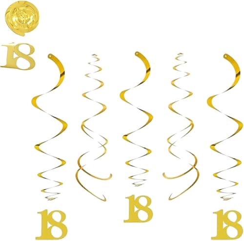 Spirales de Plafond à Suspendre pour 18e Anniversaire, 18 Ans Anniversaire Décorations pour Filles, Spirales à Suspendre Décorations de fête d'anniversaire pour Femme, Hanging Swirl Decorations - Nail Gallerys