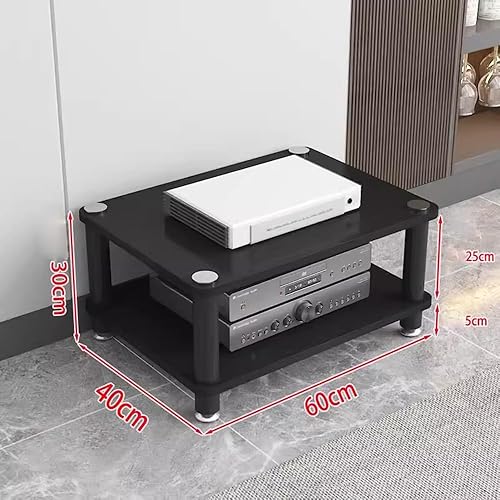 ILOOXI Meuble De Rangement Multimédia, Meuble HiFi avec 1/2/3/4 Étagère, Support Multimédia Audio-vidéo, Meuble Stéréo en Bois ﻿(Yellow,2 Tier) - Nail Gallerys