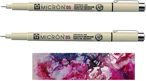 PIGMA MICRON Sakura 05 Noir. 2 PCS et 1 carte - Nail Gallerys