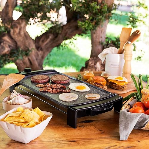 Cecotec Plancha Électrique Tasty & Grill 3000 RockWate. 2600 W, Revêtement en RockStone, Résistance en forme de E, Thermostat ajustable, Convient pour un nettoyage au lave-vaisselle - Nail Gallerys