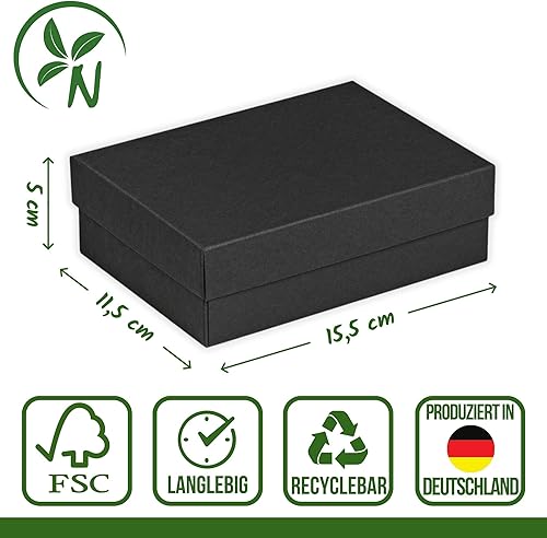 Lot de 10 boîtes pliantes 11 x 15 cm Hauteur de remplissage 50 mm Noir Avec couvercle - Nail Gallerys