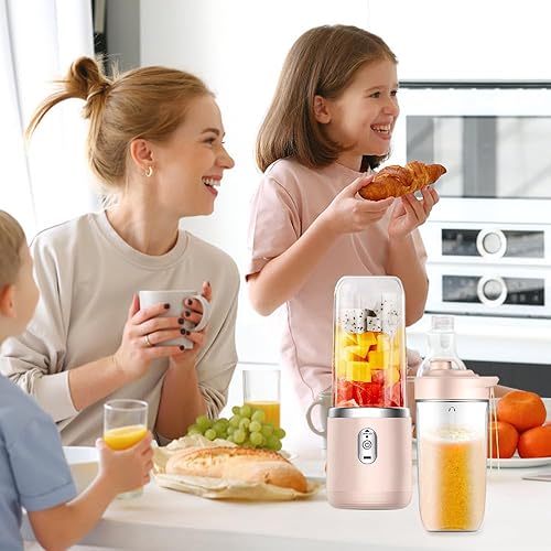 CLIUNT Portable Smoothie Maker, 400ML Smoothie Mixer avec Tasses, Rechargeable Mini Blender Smoothie avec 6 Lames, pour la Préparation de Milk-Shakes, jus de Fruits, Smoothies - Nail Gallerys