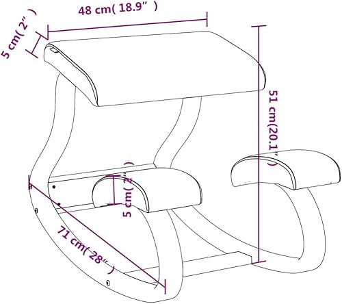 Générique Chaise Assis-Genoux Noir 48x71x51 cm contreplaqué de Bouleau,Meubles,Fauteuils et chaises,Fauteuils à Bascule,Noir,12.68 LB,110329 - Nail Gallerys