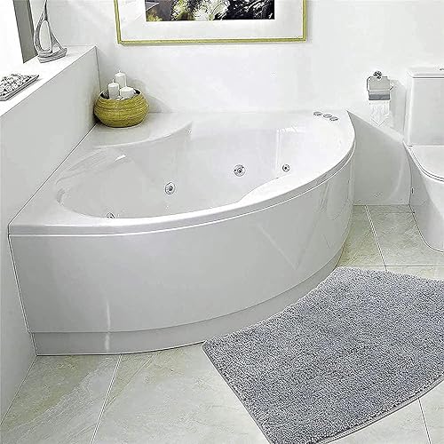 GXFXLP Tapis de Douche Incurvé en Microfibre, Tapis Douche Angle Antiderapant Tapis de Douche Arrondi en Quart de Cercle Lavable en Machine, 45x100cm,Gris - Nail Gallerys