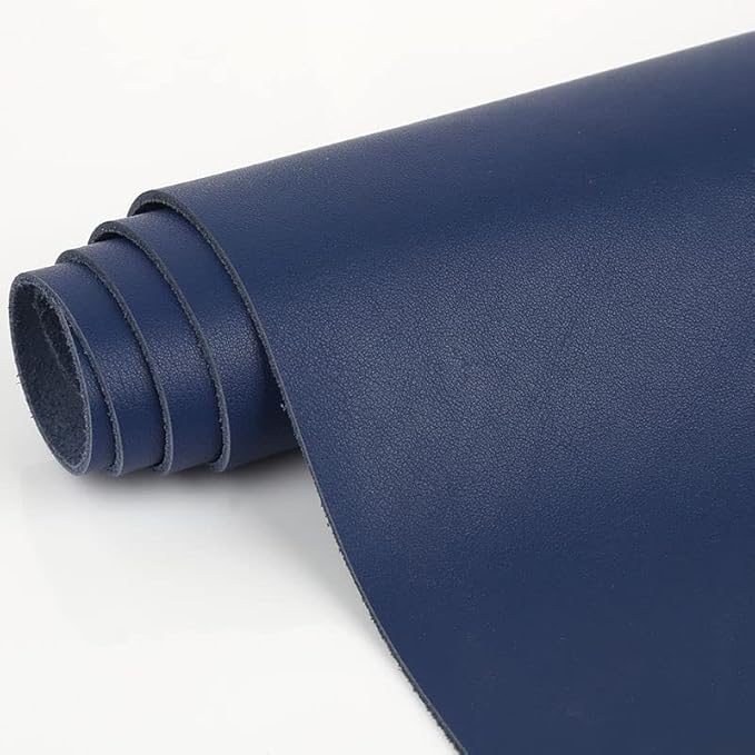 XIUPO Cuir véritable uni Bleu foncé, Tannage végétal, Tissu en Cuir de Vache, Accessoires de Maroquinerie pour Bricolage - Nail Gallerys