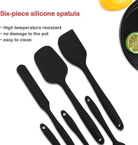 TOPSEAS Spatule Silicone de Cuisine,TOPSEAS Ustensiles en Silicone 6 Pack comme Ustensiles de Cuisine Antiadhésifs Include Cullière Spatule etc,pour Cuisine et Faire des Gâteaux(Noir) - Nail Gallerys