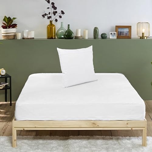 Bleu Câlin Pack Anti-Punaises de Lit - Housse Intégrale Protège-Matelas 140x190 cm + 2 Protège-Oreillers 63x63 cm pour lit 2 Personnes - Fermeture Zippée - Imperméable - Lavable à 90°C - Nail Gallerys