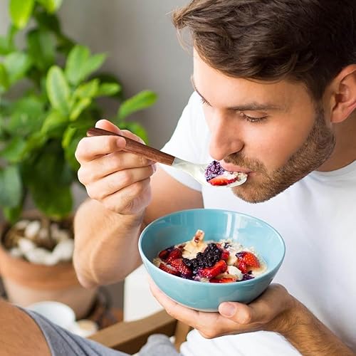 Cuillère à caviar en nacre - Cuillère à coquillages - Fourchette de cuisine - Cuillère à caviar avec manche en bois - Cuillère à coquillages naturels - Cuillère en nacre pour œufs, café, restaurant - Nail Gallerys