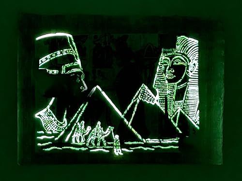 Papyrus égyptien fait à la main - Dimensions : environ 20 x 30 cm - Bords naturels vintage - Fond phosphorescent - Style artistique : Égypte ancienne - Idéal pour : décoration Motif n°077 - Nail Gallerys