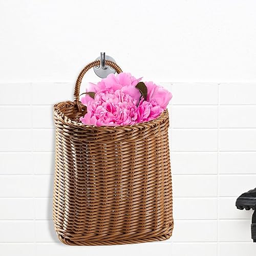 Rosixehird Panier Mural en Osier Panier à Suspendre tissé à la Main Rangement en Osier avec poignée intégrée, usages Multiples pour Les décorations murales Mariage Jardin à la Maison, 10X6 pouc - Nail Gallerys