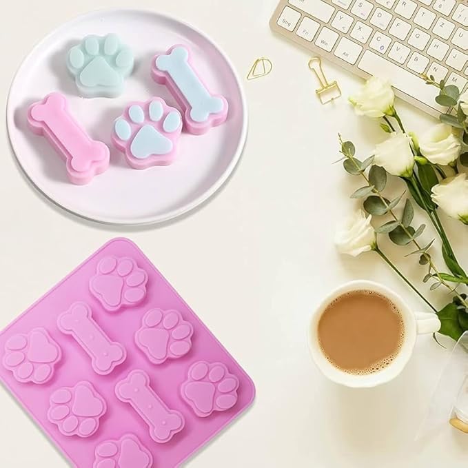 Selecto Bake 8 Cavités Pattes de Chien Os Moule à Chocolat En Silicone 1 PC Moule En Silicone Patte De Chien Patte De Chat Moules de Friandises Pour Chiens Moule à Chocolat Patte Congélateur Moule - Nail Gallerys