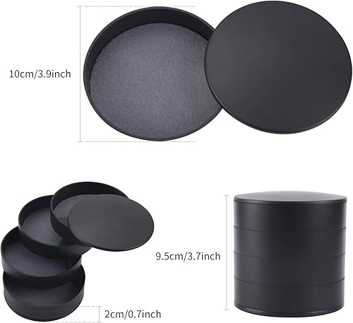 Ulikey Boîte à Bijoux Ronde, Trousse à Bijoux de Voyage de Rangement, 4 Niveaux Jewelry Stockage Cas pour Bagues Boucles d'oreille Colliers Bracelets (Noir) - Nail Gallerys