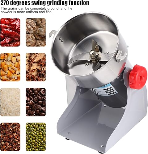 Broyeur à grain électrique, moulin à café de moulin à farine de moulin à farine de moulin à farine électrique commercial d'acier inoxydable pour Bean Seed Nut Pepper - Nail Gallerys
