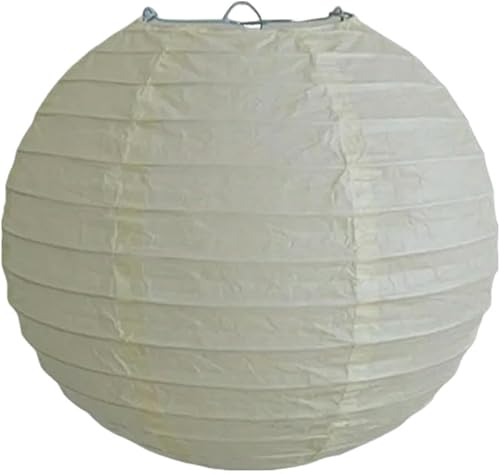 Lot de 12 lanternes Rondes en Papier Beige pour Festivals et fêtes, lanternes décoratives en Papier à Suspendre (10 cm, 20 cm, 30 cm) - Beige - 11,81 Pouces - Nail Gallerys