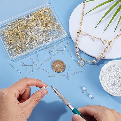 UNICRAFTALE 1000 Pièces Épingles à Tête Sphérique Dorées 30mm pour Bijoux et Bricolage - Nail Gallerys