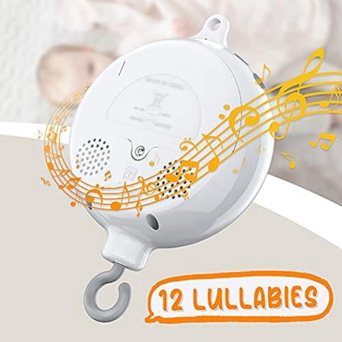 Gokelomg Boîte à musique mobile pour bébé - Avec 3 barres sonores - Réglable - 12 berceuses - Arrêt automatique après 30 minutes - Nail Gallerys