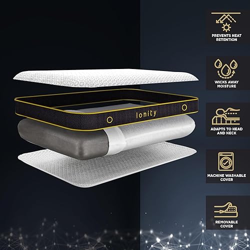 VITAPUR Oreiller 40 x 60 cm, IONITY | Tissu Auto-nettoyant argenté avec Charbon Actif de Bambou pour Un Climat de Sommeil Impeccable | Oreiller de tête - Nail Gallerys