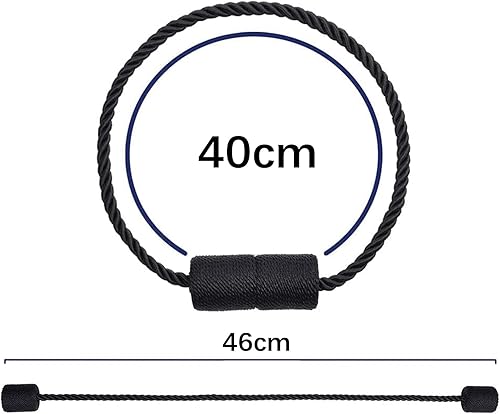 Lonwiner Lot de 4 embrasses de Rideaux magnétiques avec Aimant Plus Grand,Paquet de 4 Retenues de Draperie de 40 cm pour Rideau Intérieur et Extérieur (Black, 4PCS) - Nail Gallerys