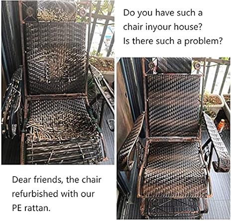 Matériau De Réparation En Rotin Tressé En Plastique Haute Qualité 7mm*70m Matériel De Réparation De Rotin Synthétique Plat Dégradé De Café Brun Kit, Pour Meubles De Jardin, Terrasse - Nail Gallerys