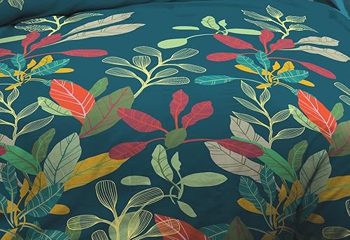 Le linge de Jules Parure Drap Plat + Drap-Housse 160x200 + 2 T - Pur Coton 57 Fils - Aquarel, Rose - Nail Gallerys