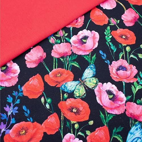 VmG-Store French Terry Lot de tissus design + uni 0,5 x 1,45 m chacun, tissu sweat-shirt d'été, à coudre pour enfants, garçons et filles, vêtements pour enfants, garçons et filles, lot 04 espace - Nail Gallerys