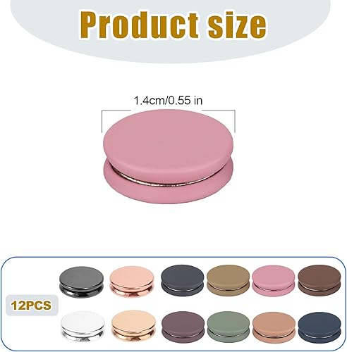 Tinoaly 12pcs Épingles Magnétiques Hijab Solides, Colorées Broches Anti-Accrochage Fermoir à Écharpe sans Épingle Multifonction Boutons Magnétiques Hijab pour Femmes Vêtements Robe Fixation Sûre - Nail Gallerys