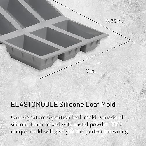 De Buyer - Plaque de 6 Cakes ELASTOMOULE en mousse de silicone - 21 x 17,6 cm, portion 9 x 4,8 cm - Nail Gallerys