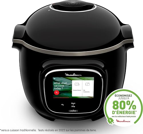 Moulinex Cookeo Touch Wifi Multicuiseur intelligent, Cuve 6 L, Haute pression, Guide pas à pas, 250 recettes intégrées, Application Moulinex CE902800, Noir - Nail Gallerys