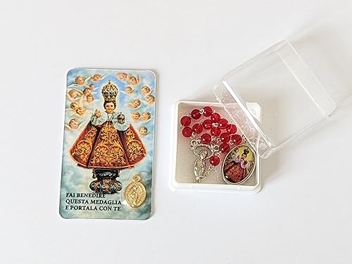 OVUNQUE PROTEGGIMI Rosaire de l'enfant Jésus, Rosaire dévotionnel avec l'enfant Jésus de Prague, Rosaire Artisanal de l'enfant Jésus de Prague avec prière - Nail Gallerys