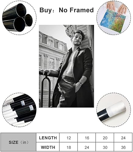 CChongjin Acteur Pierre Niney Poster décoratif sur toile pour chambre à coucher, salon, décoration moderne, 30 x 45 cm, style sans cadre - Nail Gallerys